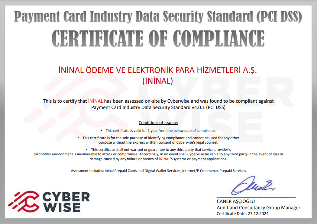 PCI DSS Certificate